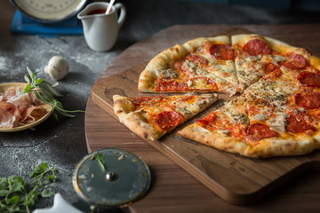 Italian sausage and pepperoni pizza