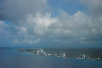 Obraz premium The coastline of Cozumel Island for the air