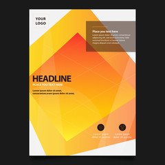 Cover design template for annual report. Abstract modern vector illustration. Cover presentation on a4. Abstract presentation templates. Flyer text font. Ad flyer text. White a4 brochure cover design