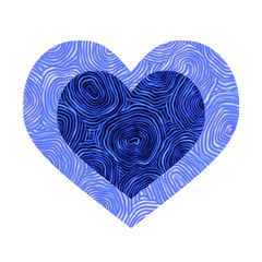 Fototapeta na wymiar texture blue neon heart isolated on white background