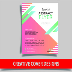 Fototapeta premium Cover design template for annual report. Abstract modern vector illustration. Cover presentation on a4. Abstract presentation templates. Flyer text font. Ad flyer text. White a4 brochure cover design