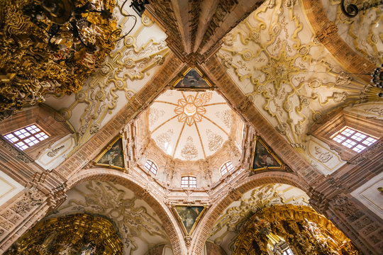 Interior of Historic Church in Mexico