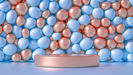 Beautiful background with beads, particles and simulation. 3d illustration, 3d rendering.