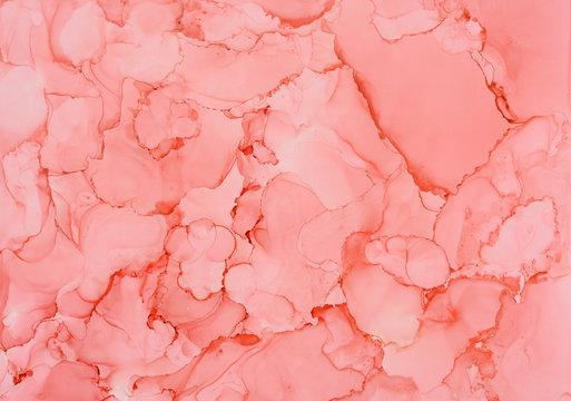 Abstract Coral Background made using alcohol ink