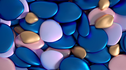 Beautiful background with beads, particles and simulation. 3d illustration, 3d rendering.