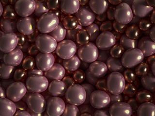 Beautiful background with beads, particles and simulation. 3d illustration, 3d rendering.