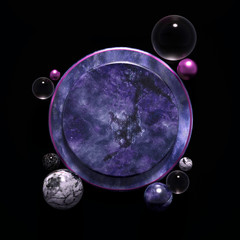 Beautiful, elegant, abstract background with metal and the texture of stone, marble and granite. 3d illustration, 3d rendering.