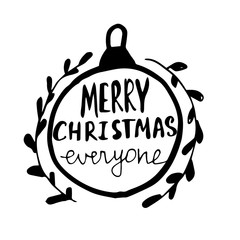 Merry Christmas hand lettering signature.