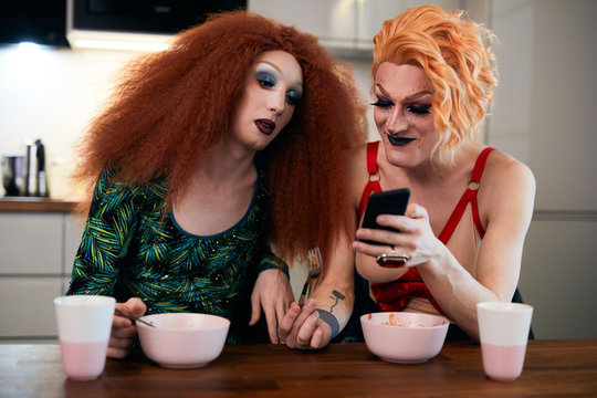 Drag Friends Watching Something Funny