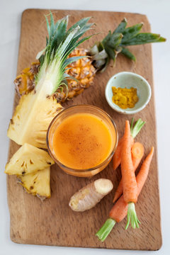 Pineapple and carrot juice