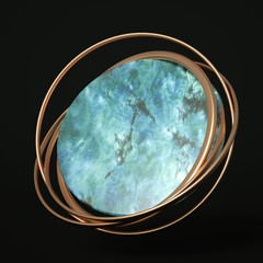 Beautiful, elegant, abstract background with metal and the texture of stone, marble and granite. 3d illustration, 3d rendering.