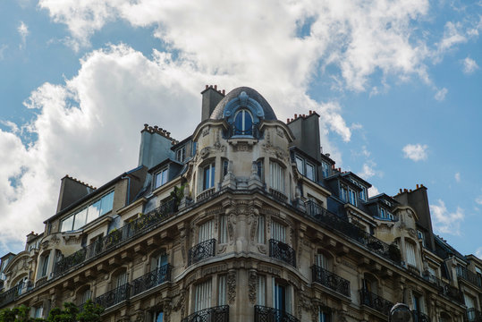 Cloudy sky over old building