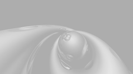 3d illustration of grey abstract shape on grey background, copy space for text or brand name,futuristic shape sci-fi with sphere and torus, wallpaper