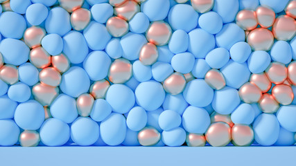 Beautiful background with beads, particles and simulation. 3d illustration, 3d rendering.