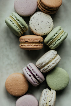 Pastel colored macarons