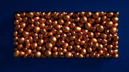 Beautiful background with beads, particles and simulation. 3d illustration, 3d rendering.