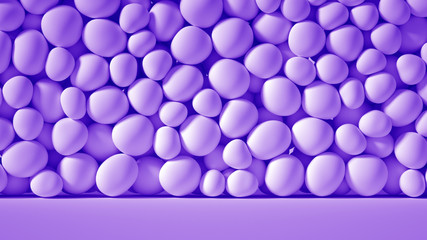 Beautiful background with beads, particles and simulation. 3d illustration, 3d rendering.