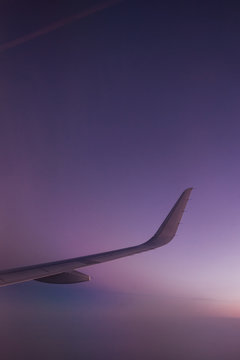 Sunset through the window plane