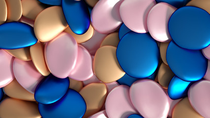 Beautiful background with beads, particles and simulation. 3d illustration, 3d rendering.