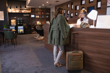 Senior businesswoman in a hotel