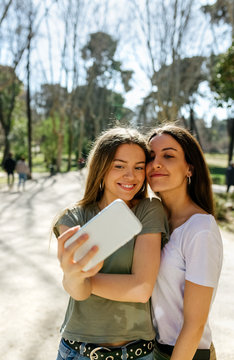 Two female young friends