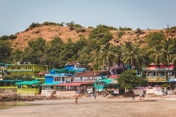 Colourfull huts at cliff