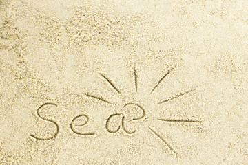 beautiful pattern on the sea sand on nature background