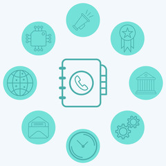 Phone book vector icon sign symbol