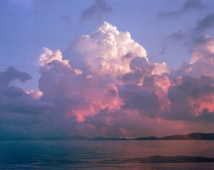 Colorful, Fluffy, Surreal sunset clouds