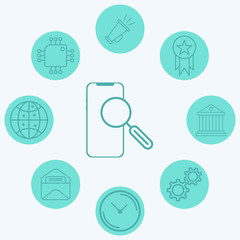 Phone monitoring vector icon sign symbol