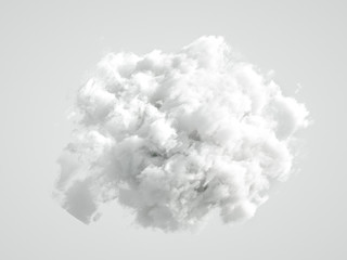 Cloud isolated, steam, smoke. 3d illustration, 3d rendering.