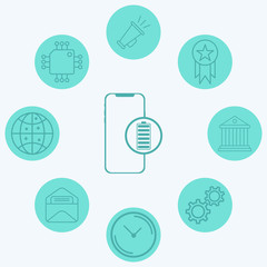 Mobile phone vector icon sign symbol