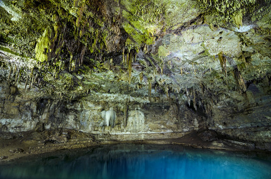 Undeground lake in a cave