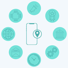 Mobile phone vector icon sign symbol