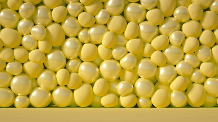 Beautiful background with beads, particles and simulation. 3d illustration, 3d rendering.