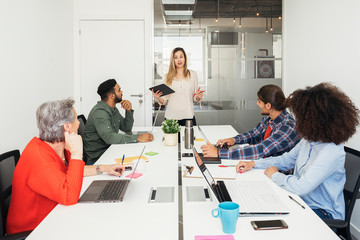 Business group at a workshop in the office