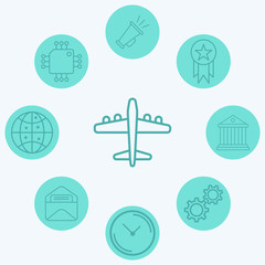 Plane vector icon sign symbol