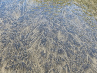 Beautiful drawing in the sand of a beach in Tauranga in New Zealand