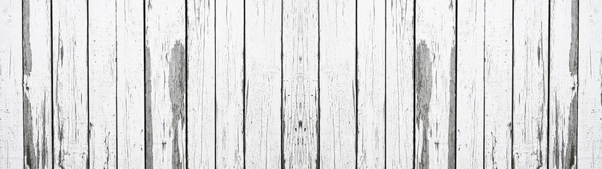 old white painted exfoliate rustic bright light wooden texture - wood background shabby panorama banner long