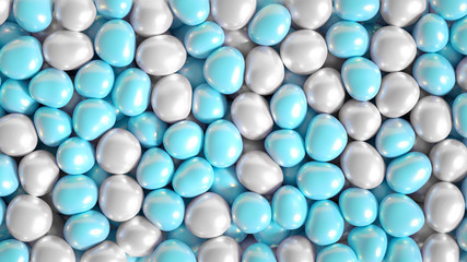 Beautiful background with beads, particles and simulation. 3d illustration, 3d rendering.