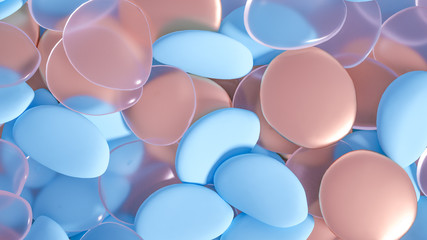 Beautiful background with beads, particles and simulation. 3d illustration, 3d rendering.