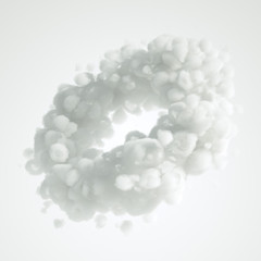 Cloud isolated, steam, smoke. 3d illustration, 3d rendering.