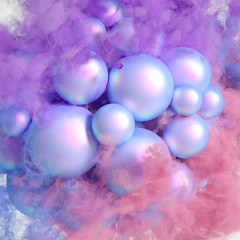 Beautiful background with purple smoke and steam. 3d illustration, 3d rendering.