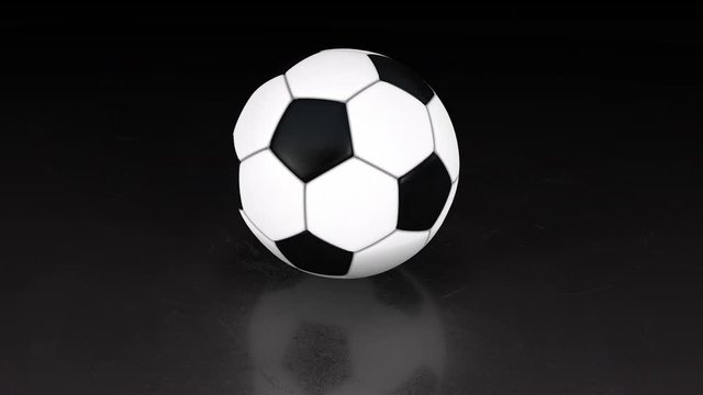 3D render soccer ball on black