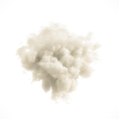 Cloud isolated, steam, smoke. 3d illustration, 3d rendering.