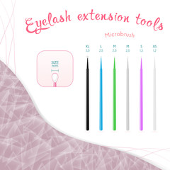 Set of microbrushes in sizes