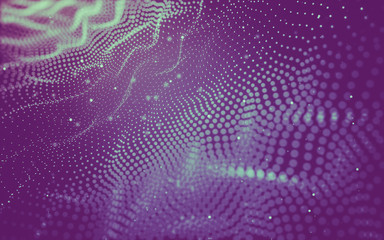 Abstract background. Molecules technology with polygonal shapes, connecting dots and lines. Connection structure. Big data visualization.