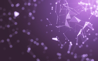 Abstract background. Molecules technology with polygonal shapes, connecting dots and lines....