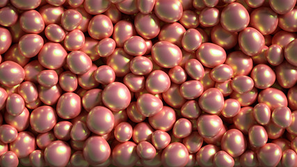 Beautiful background with beads, particles and simulation. 3d illustration, 3d rendering.