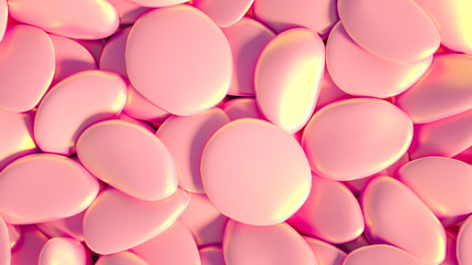 Beautiful background with beads, particles and simulation. 3d illustration, 3d rendering.